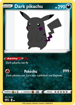 pokemon card dark pikachu Shadow Pikachu! :D : r/PokemonTCG