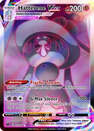 pokemon cards hatterene V 65/172 30 Retreat Cost Hatterene 020 - Holofoil Champions
