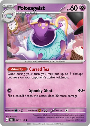 polteageist pokemon card 090/202 Sword & Shield - Evolution 2 Lot 30 Retreat Cost Polteageist V SWSH021 Black Star