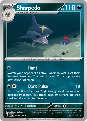 sharpedo pokemon card Team Aqua's 18/95 Pokmon from Ex Team Magma vs Team Aqua for sale Colorless Artist Pokemon CardMEGA SHARPEDO EXSR(098/080) (M2)