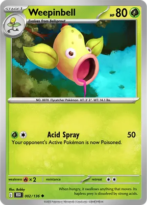 pokemon card weepinbell Pokemon TCG - SM6b - 002/066 (U)