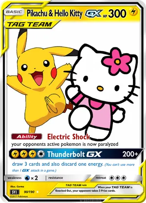 hello kitty pokemon card Eevee and hello kitty mashup! So adorable!!! #eevee #hellokity #pokemon #custompokemoncards #adorable