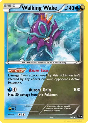 walking wake pokemon card value Scarlet and Violet Temporal Forces Ex #205/162 Special Illustration Rare Holo Trading proof acrylic case and featuring a striking image of the captivating character Walking Wake EX