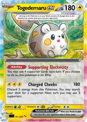 togedemaru pokemon card Cards | Dex Listed cards may have imperfections. 2025 Pokemon Mega Phantasmal Flames