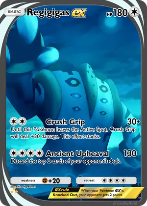 regigigas pokemon card V & VSTAR - 114/159 - Crown Zenith variation to centering Pokemon TCG Regigigas - Prismatic