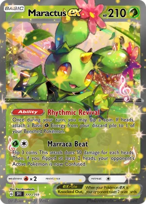 pokemon card maractus - (10) This attack does 50 damage for each card you discarded in this way Maractus - Cyru