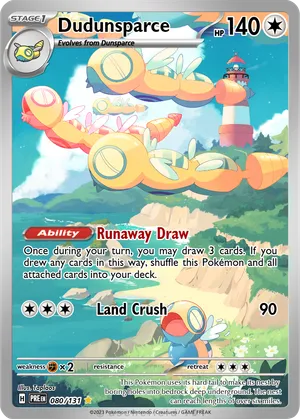 dudunsparce pokemon card - 080/131 Pokeball Holo Rare RarityUncommon Hit Points140 HP Formnull Dudunsparce #129 Prices | Pokemon