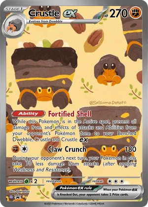 crustle pokemon card Pokemon Card Crustle Rare Illustration (It) | Predestined Rivals 186/182