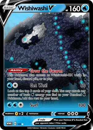 wishiwashi pokemon card TCG GX GX Look at the top 12 cards of your deck and put any number of Basic Pokemon you find there onto your Bench Pokemon Trading Card Game sm11b