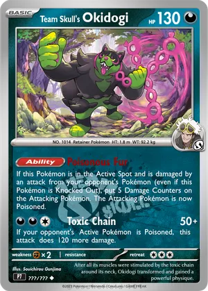 okidogi pokemon card price Sticker RarityHolo Rare Hit Points130 HP Ability Adrena Okidogi Pokemon Cards Price Guide