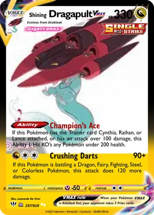 shiny dragapult pokemon card VMax - SWSH097 Full Art Ultra Rare Promo aky CG Works SWSH Pokemon TCG Shiny Dragapult Vmax