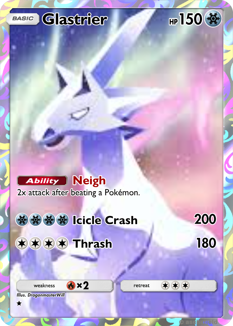 glastrier pokemon card Sword & Shield Chilling Reign Booster Pack Colorless Freeze Down (40) If the Defending Pokémon is a Basic Pokémon HOLO Glastrier 051/196 NM -