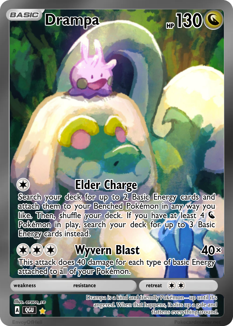 drampa basic pokemon card - S&M: Guardians Rising 142/145 [1] Corkscrew Punch (30) Attack 2 Drampa 83/071