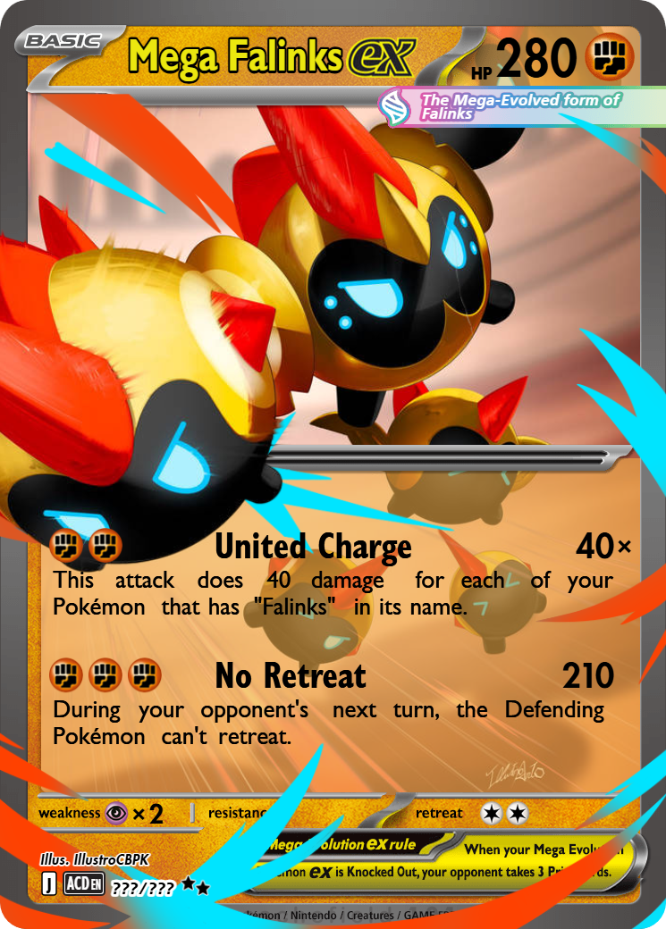 falinks pokemon card value Mega [1F] Rapid Strike Squad (20x) This attack does 20 damage for each of your Rapid Strike Pokémon in play Weakness / Resistance / Retreat Cost Pokemon Trading Card Game Sword
