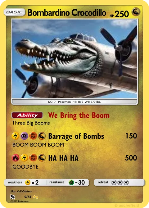 bombardino crocodilo pokemon card E_Dhindsa