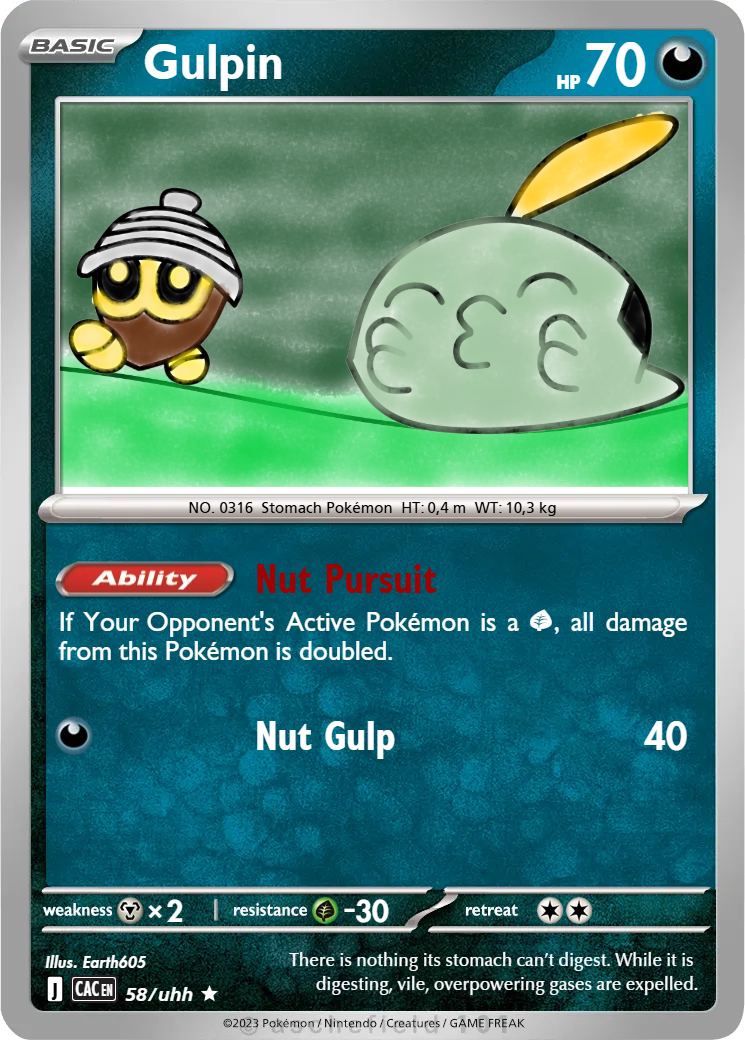 gulpin pokemon card 154/142 Stellar Crown (Graded) Display Case  CardAura Common Card Type Gulpin 057 SM Celestial Storm