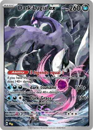 black lugia pokemon card M Shadow Lugia Ex Hp1000 Black Foil Fan Art Card 159/300 Holy Wrath