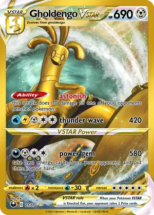 gholdengo pokemon card 139/182 - Paradox Rift - Double Rare- Lot Metal / 260 / Stage 1 Card Text Pokemon Gholdengo 067/091