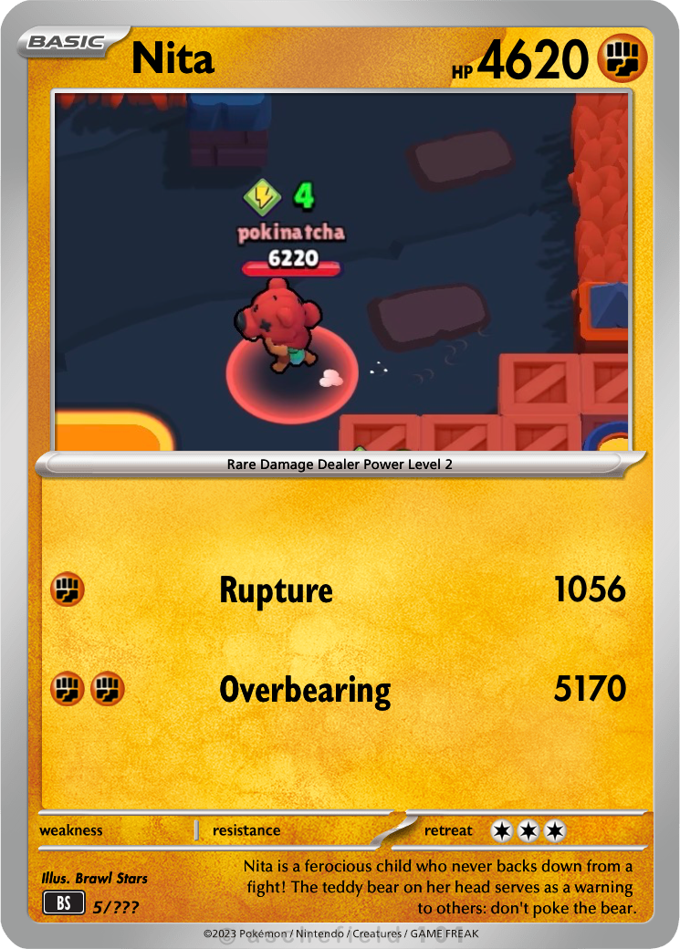 brawl stars pokemon cards Nita