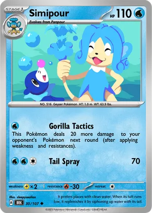 simipour pokemon card AR 106/86 sv11B Black Bolt Japanese Description coming soon... Simipour - EnderTreeZach
