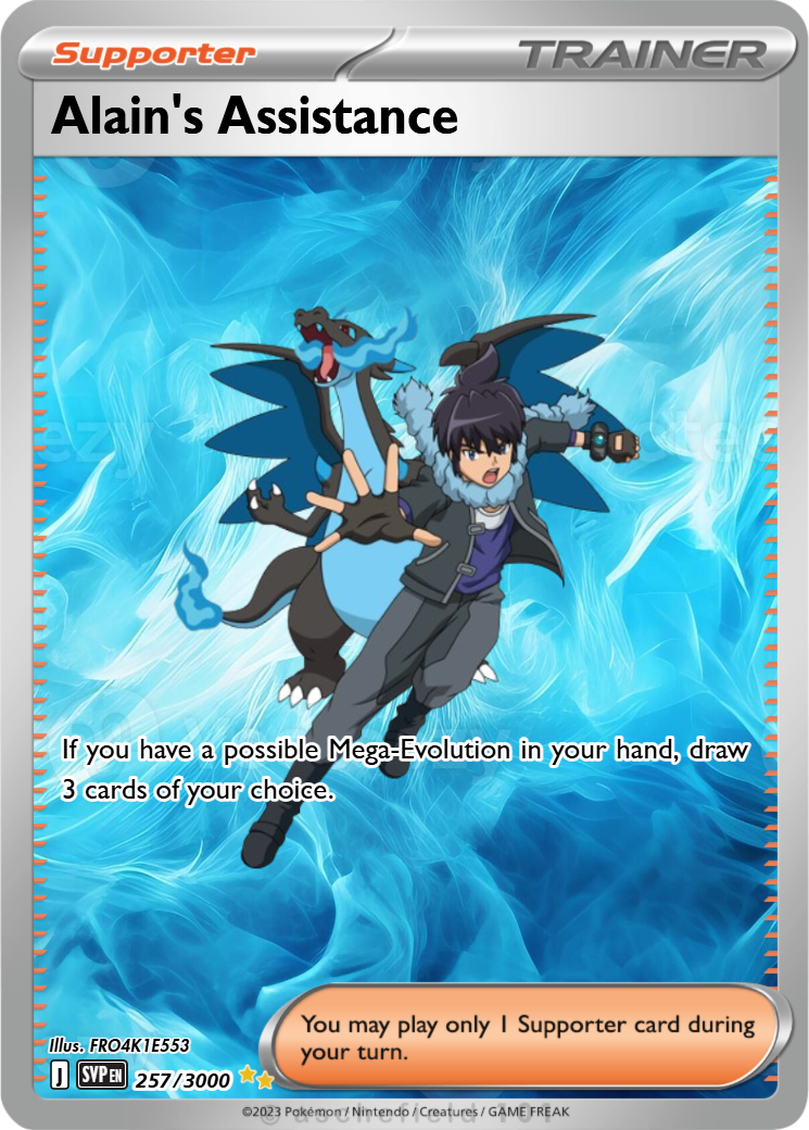 alain pokemon card Alain Mega Charizard X Tournament Battle Bromide Gum Card Holo Pokemon  Japanese