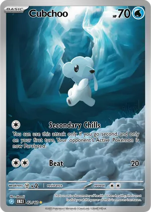 cubchoo pokemon card 28/98 - Emerging Powers - Common If heads Cubchoo 2025 Japanese Scarlet &