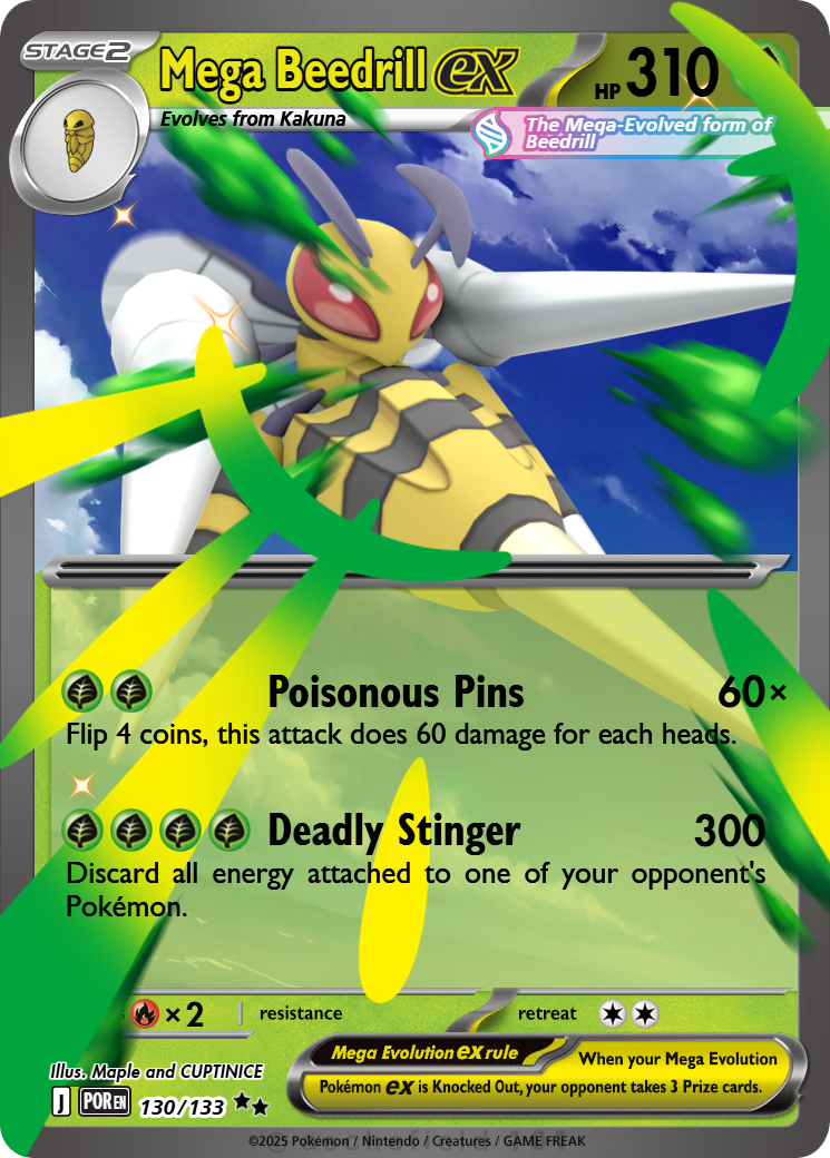 mega beedrill pokemon card TCG Beedrill-EX Premium Collection Toys & Games Grass Hazard Stinger (40) Discard all Energy attached to this Pokémon M Beedrill EX (XY158) (Jumbo