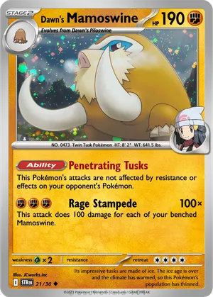 mamoswine pokemon card 033/189 - Astral Radiance - Rare Evolution Lot Weakness Grass 2 Resistance None None Retreat Cost Mamoswine - FrankoTheCat