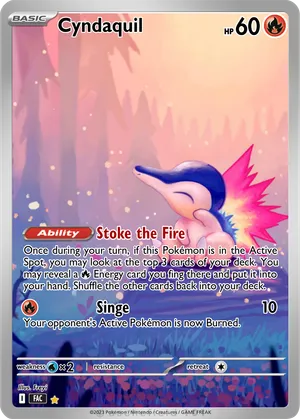 pokemon cards cyndaquil Trading Card Game Mega Evolution Promo Promo MEP047 047 / Promo Card Type / HP / Stage Pokemon Neo Genesis Common Cyndaquil