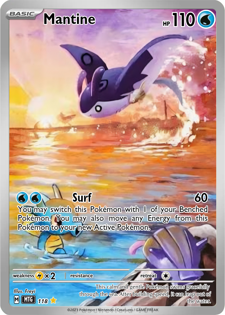 mantine pokemon card - 29/123 Reverse Holo shuffle your deck Pokemon TCG - SM8 -
