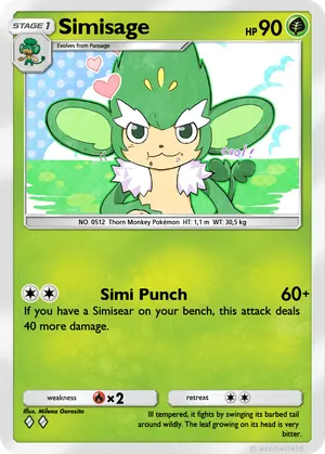 simisage pokemon card value Simisear Simipour - Paradox Rift - 6 Lot Weakness Fire 2 Resistance None None Retreat Cost Simisage - Next Destinies Pokmon
