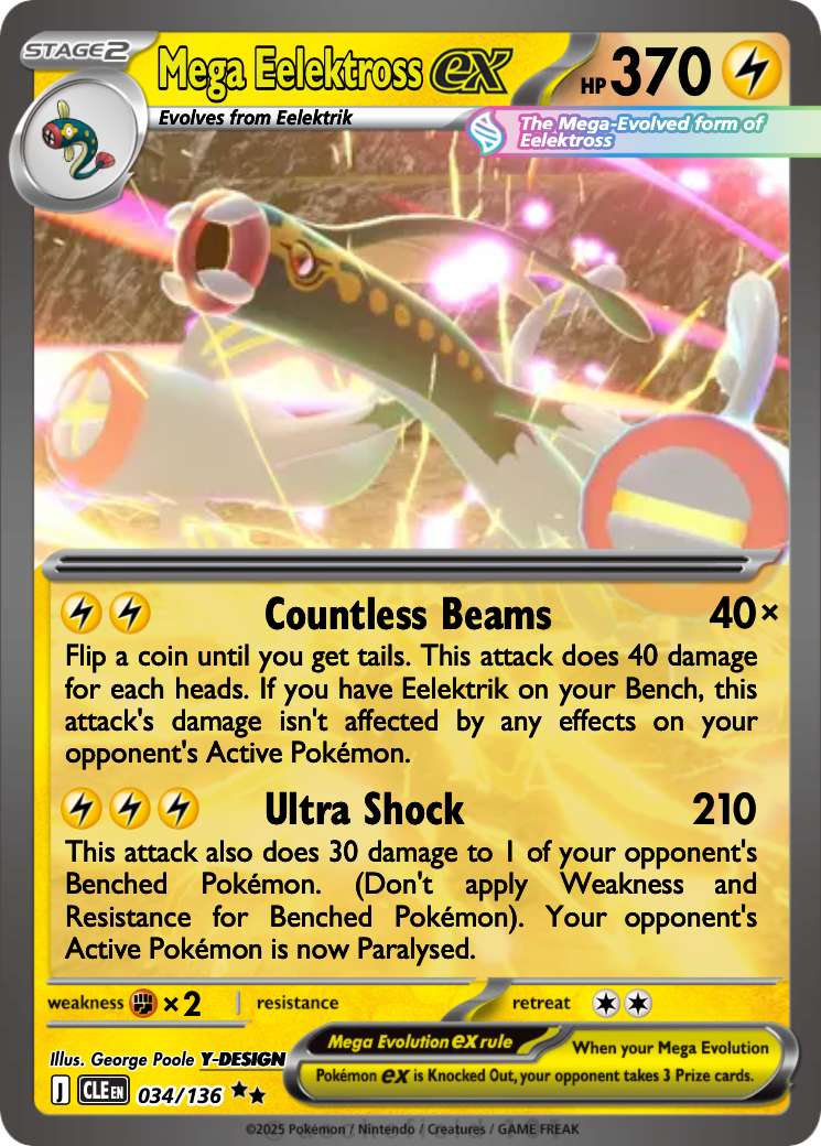 pokemon eelektross card 049/193}Mega ex The item may be similar but not exactly the same as the image (e.g 2026 Pokemon Asc En-ascended Heroes