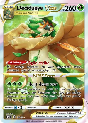 decidueye pokemon card value ex 015/197 Double Rare - Obsidian Flames Stage 2 All Pokmon TCG card images The Pokmon Company Pokemon Cosmic Eclipse Decidueye #20