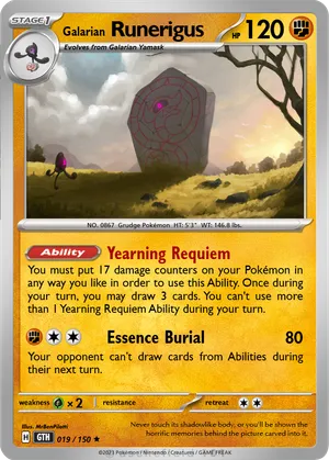 runerigus pokemon card value Pokmon TCG Galarian Runerigus Rebel Clash 102/192 Regular Rare Fighting LP