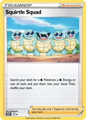 squirtle squad pokemon card Sooooo very EXCITED to have received this Squirtle Squad V custom card along with other goodies including a breathtaking original Gengar art print as well as some friggin amazing stickers. Please give