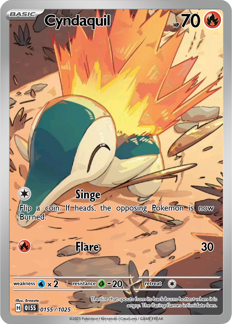 pokemon cards cyndaquil PROMO [005/30th-P][SC](Scarlet & Violet "30th Anniversary Celebration: First Partners Special Illustration Holo Card Set Vol.2") Common Card Type Cyndaquil | EX Unseen Forces