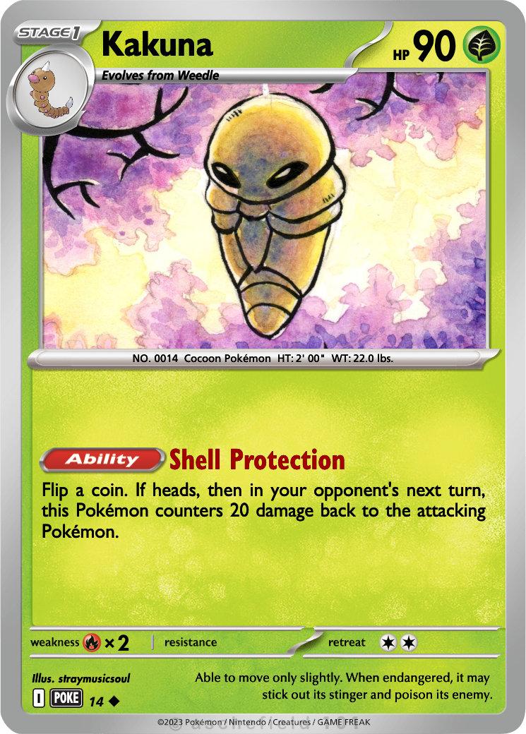 pokemon kakuna card #14 Topps Pokmon  Click and Collectables R / / 2 Gym Challenge Singles Metapod & Kakuna - StallDecksRule