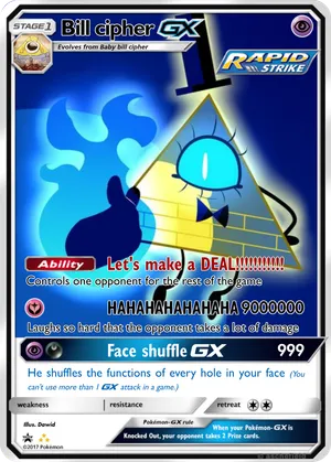 bill cipher pokemon card The Book of Bill The Universe Is A Pokemon Card