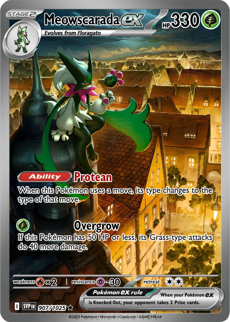 meowscarada pokemon card Meowscarada Holographic Pokmon TCG Pocket Self Made Card - Sharp Details!