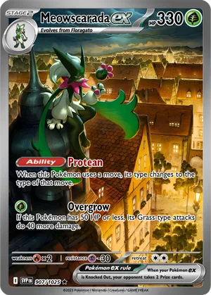 meowscarada pokemon card Meowscarada Holographic Pokmon TCG Pocket Self Made Card - Sharp Details!