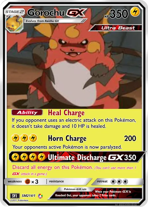 gorochu pokemon card Ash's Gorochu Gym Heroes Revival Handmade Holo Proxy Card