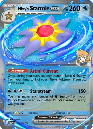 misty starmie pokemon card 2025 B-Side Label Large Waterproof Sticker Water Energy Spiral (50) This attack does 50 damage for each Energy attached to all of your opponents Pokmon Misty's== Starmie - HumongousBalls