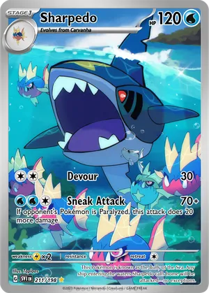 shark pokemon card Hammer - GAOV-EN008 Rare this attack does 150 more damage. Sharpedo (163/264) [Sword & Shield:
