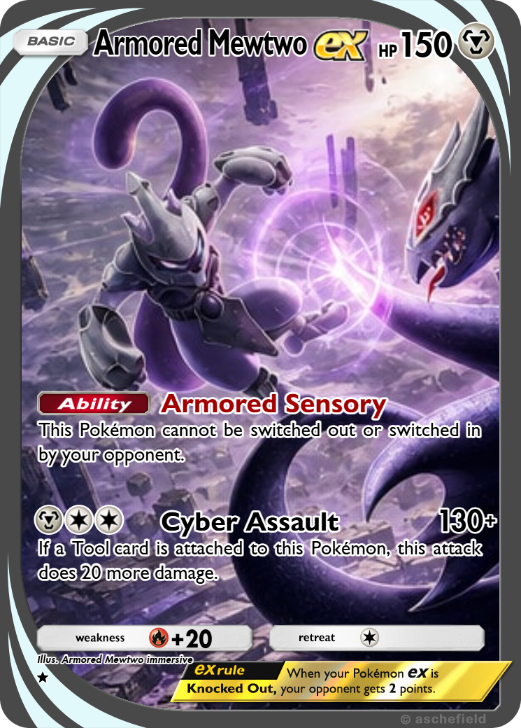 armored pokemon cards Single - Mewtwo 365/SM-P Pokemon Black Star Promos Type Armored Mewtwo Custom Pokemon Card