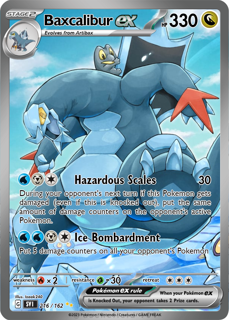 baxcalibur pokemon card value Commemorate your favorite tabletop game with this Baxcalibur 2023 Pokemon Paldea Evolved Illustration Rare #210 PSA Authenticated 10 Card Mega Baxcalibur - Fantastic
