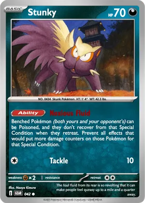 stunky pokemon card Skuntank V 056/098 Undaunted Type Pokemon TCG - s1a -