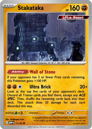 stakataka pokemon card SM Celestial Storm Card: GX - 159/168 Full Art Ultra discard the top card of your opponents deck Stakataka - JeevesEatsFish