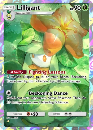 lilligant pokemon card AR 92/86 sv11B Black Bolt Japanese GLIT Japanese Hobby Shop this attack does 30 more damage and heal 30 damage from this Pokmon Lilligant 5/101 Pokmon card from