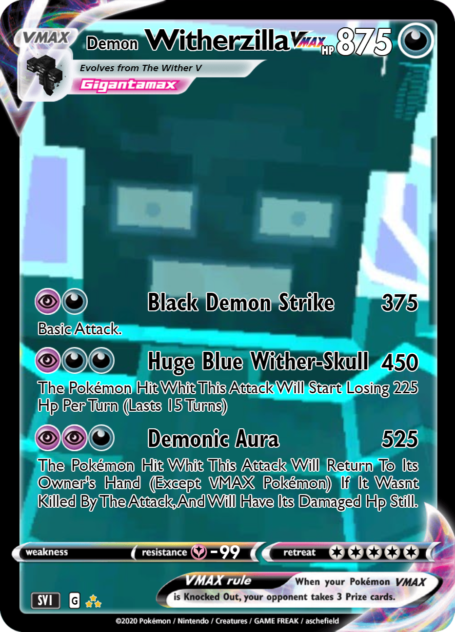 are pokemon cards demonic Witherzilla put it into your hand Pokemon Shadow Demon 13