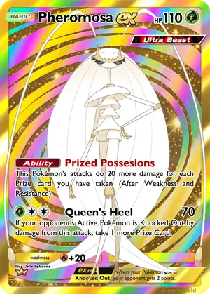 pheromosa pokemon card - SV5/SV94 Shiny Ultra Rare this attack does 90 more damage 2018 Pokemon Sun & Moon